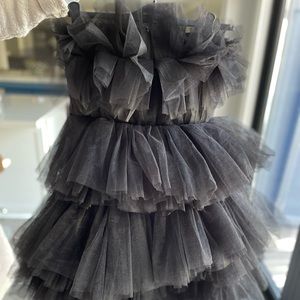 Custom made black tulle dress